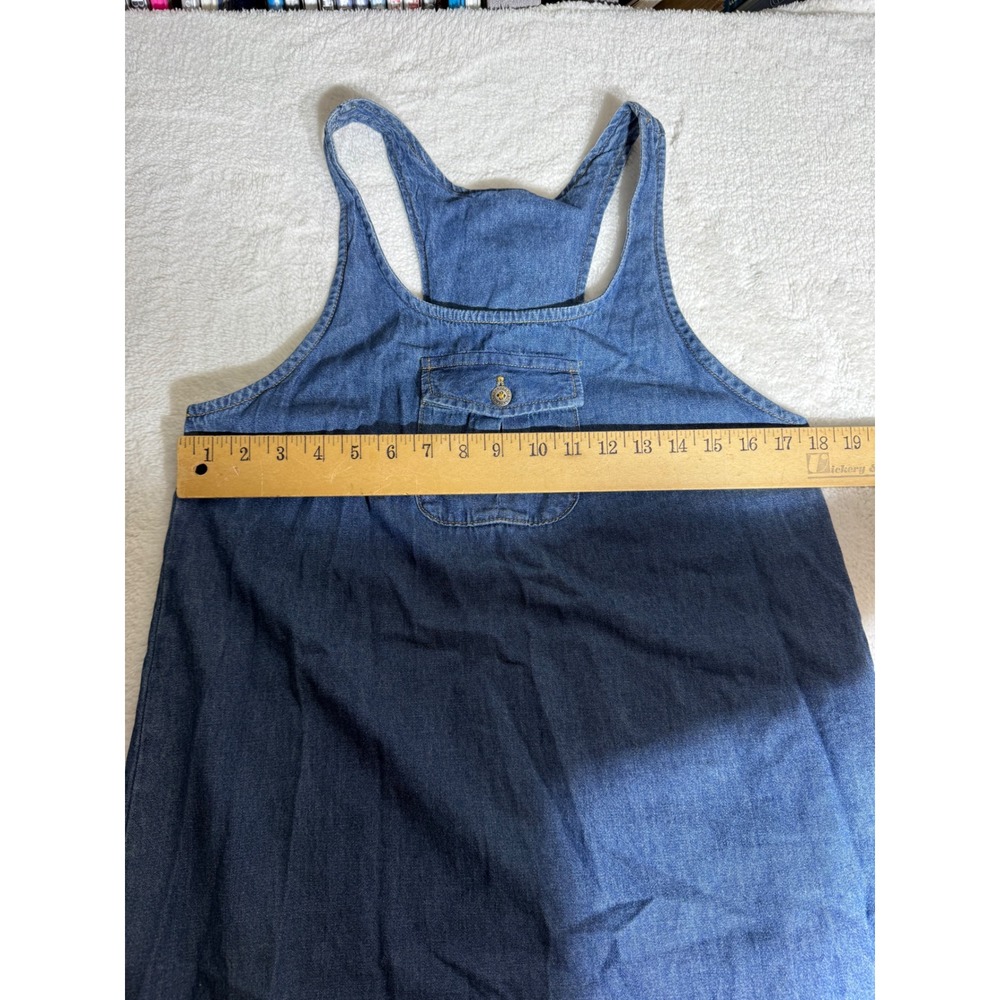 Match Denim Maxi Dress Womens 8 Blue Excellent Vintage Pinafore Made in USA 90s - Picture 2 of 7